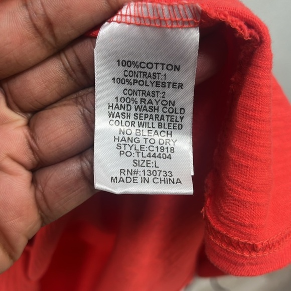 Umgee Orange/Red and Multi Color Flutter Sleeve Tunic/Dress sz L Bohemian Boho - Picture 4 of 10